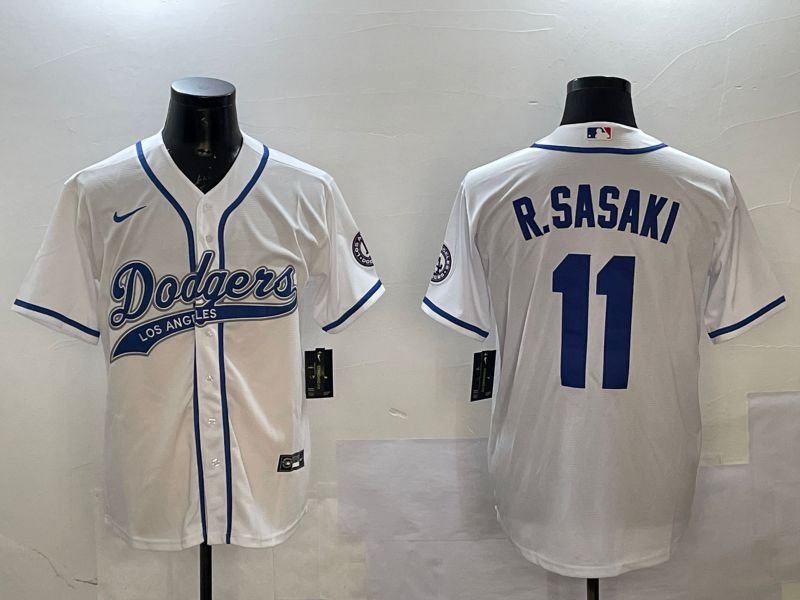Men Los Angeles Dodgers 11 R.Sasaki White Jointly Name Game 2025 Nike MLB Jersey style 1
